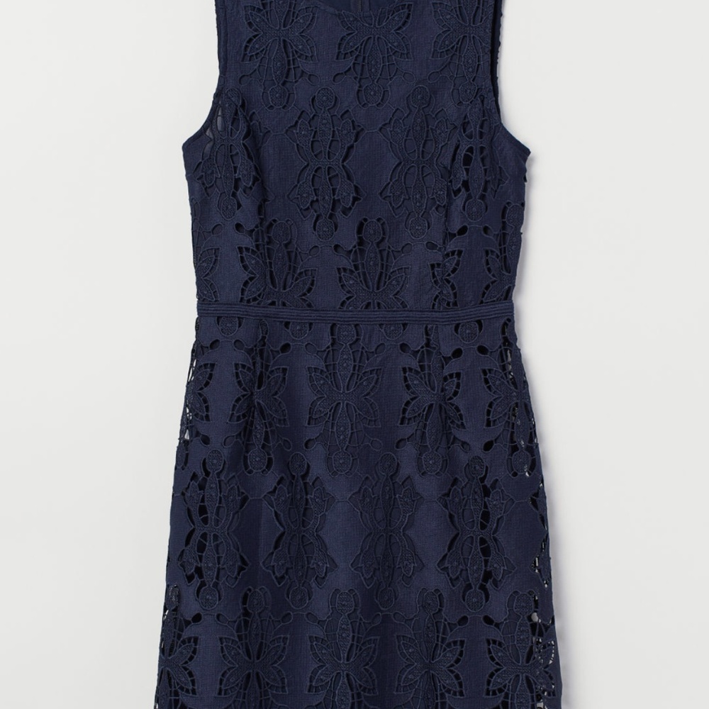 H&M Dark Blue Lace Sleeveless Dress - NWT